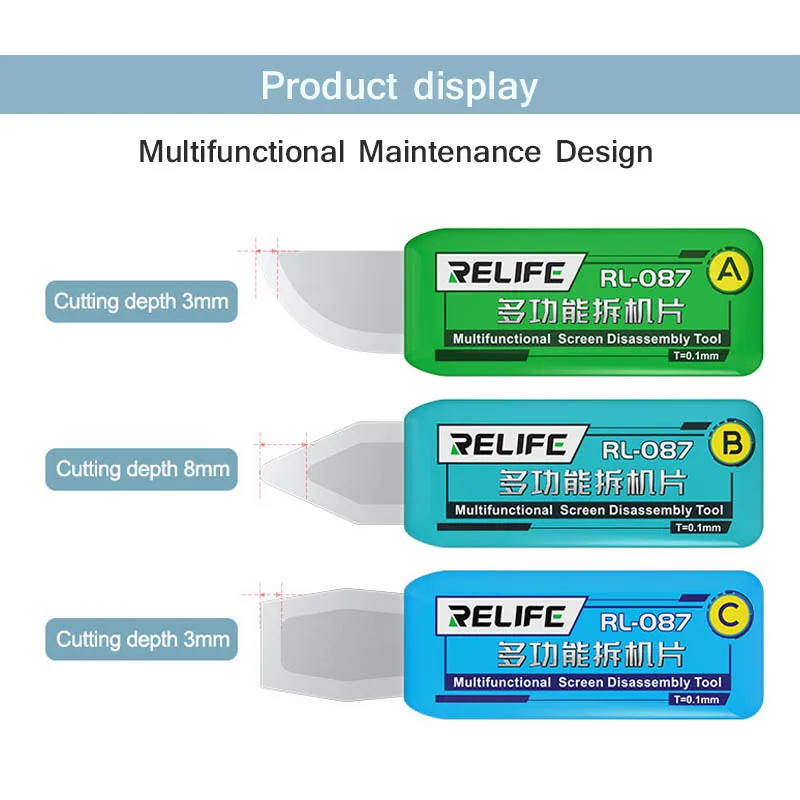 Imagem -04 - Relife-lâmina Rl087 em Multi-função Desmontagem para Tela do Telefone Móvel Borda Curvada Peça de Reparo