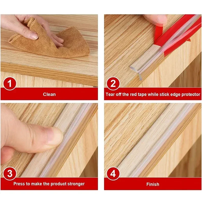 vvocci Baby Safety Transparent PVC Protection Table Strip Edge 1/2/3M Guard Protector Self Adhesive Collision Proof Soft Bumper