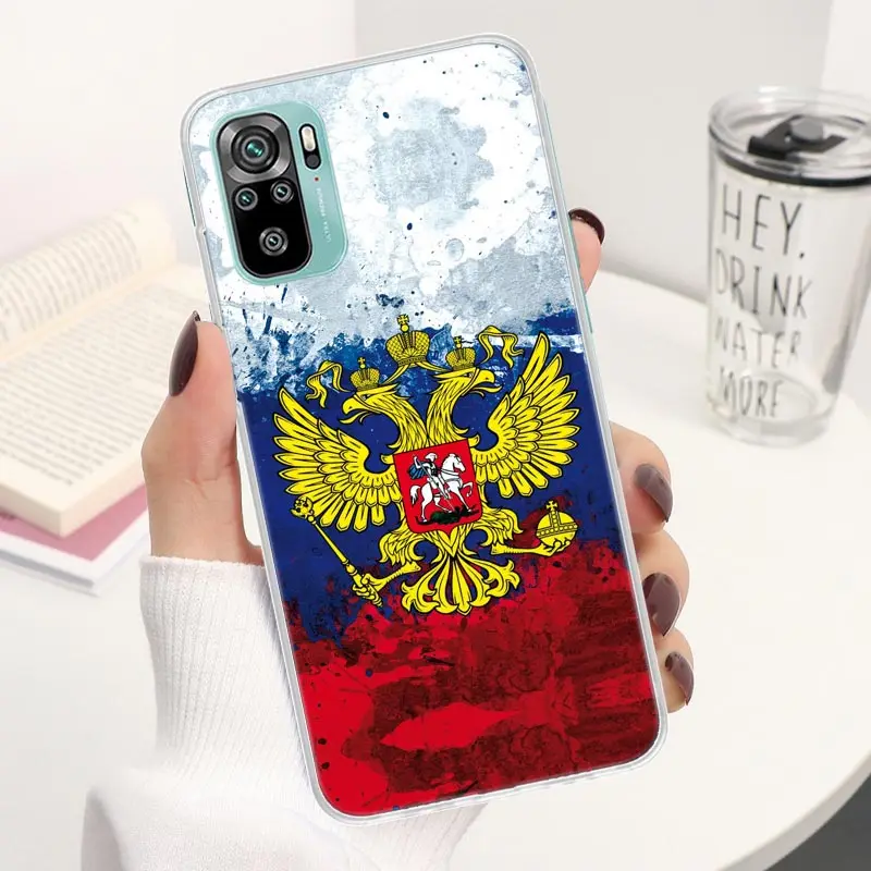 Russia Russian Flags Emblem Coque Phone Case For Xiaomi Redmi Note 13 12S 12 11S 11T 11E Pro Plus 11 10 10S 9 9S 8 8T 5G Cover N