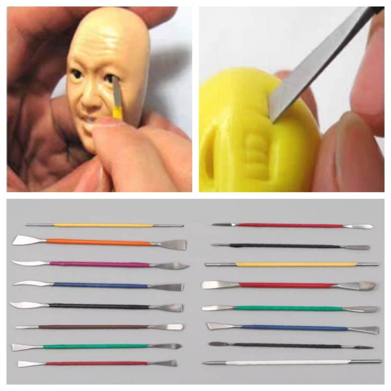 

4/6/9 шт./компл. керамическая модель, скульптура, шпатель из нержавеющей стали, нож с открытым глазом, сделай сам, керамические поделки, статуя, инструмент для изготовления моделей куклы