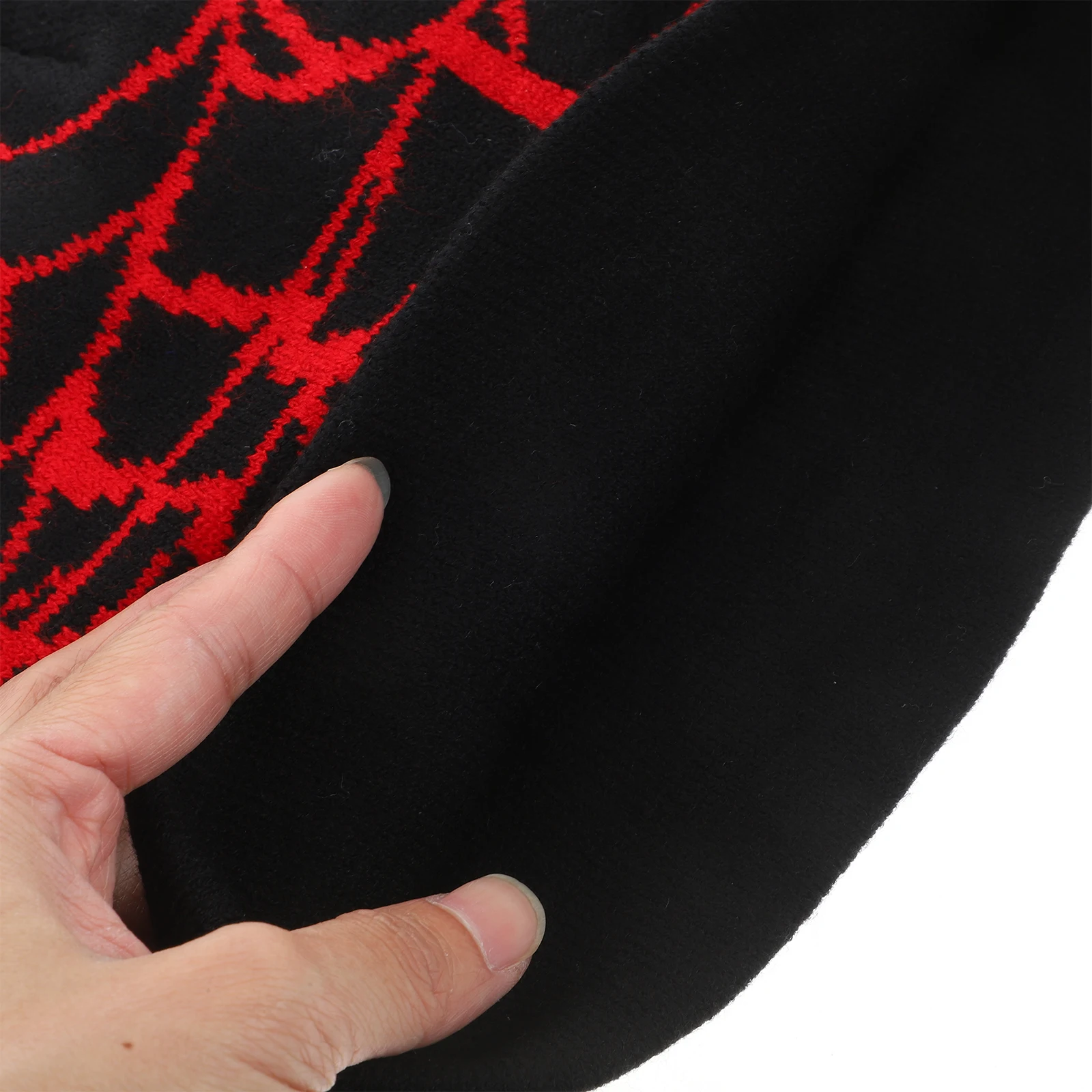 

2pcs Knit Hat Warm Beanie Black Red White Unisex Cycling Cap Hats Design Soft Comfortable Safe