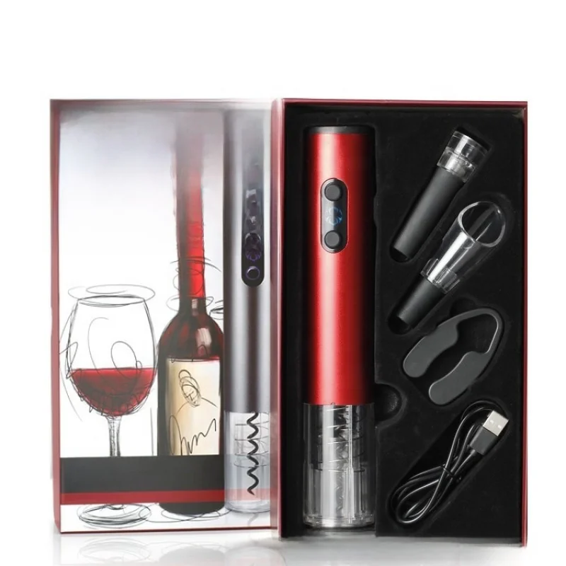 Cross-Border Automatic Red Wine Wine Opener Four-in-One USBRechargeable Red Wine Bottle Screwdriver Electric Aluminium Alloy Bot