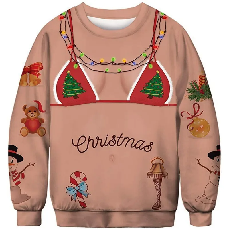 New Fashion Women Sweaters 2023 Novelty Funny Pattern Top Christmas Pullover for Men Women 3D Printing Warm Sweaters for Couples