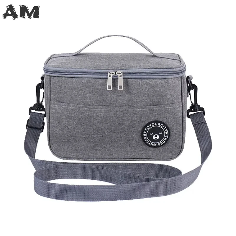 Size Small Food Thermal Lunch Box Bag Durable Waterproof Office Cooler Lunchbox Organizer School Kids Insulated Case with Strap