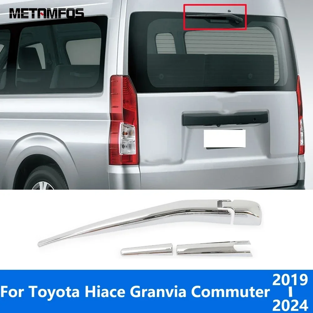 Rear Window Wiper Cover Trim For Toyota Hiace Granvia Commuter 2019-2021 2022 2023 2024 Chrome Windshield Wash Strip Accessories