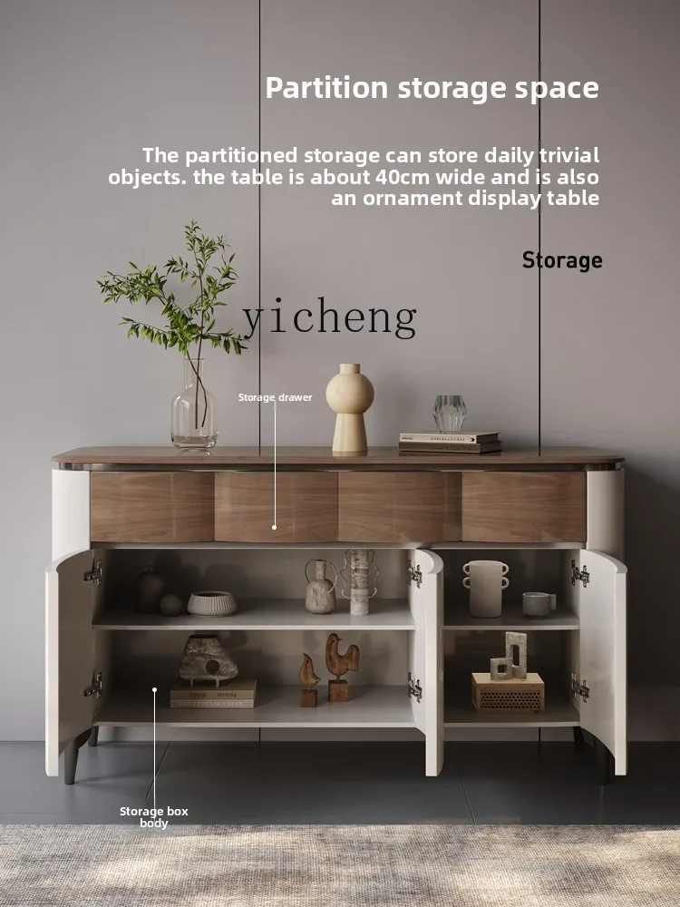 

TQH solid wood dining side cabinet in the ancient style light luxury simple modern storage living room retro decoration