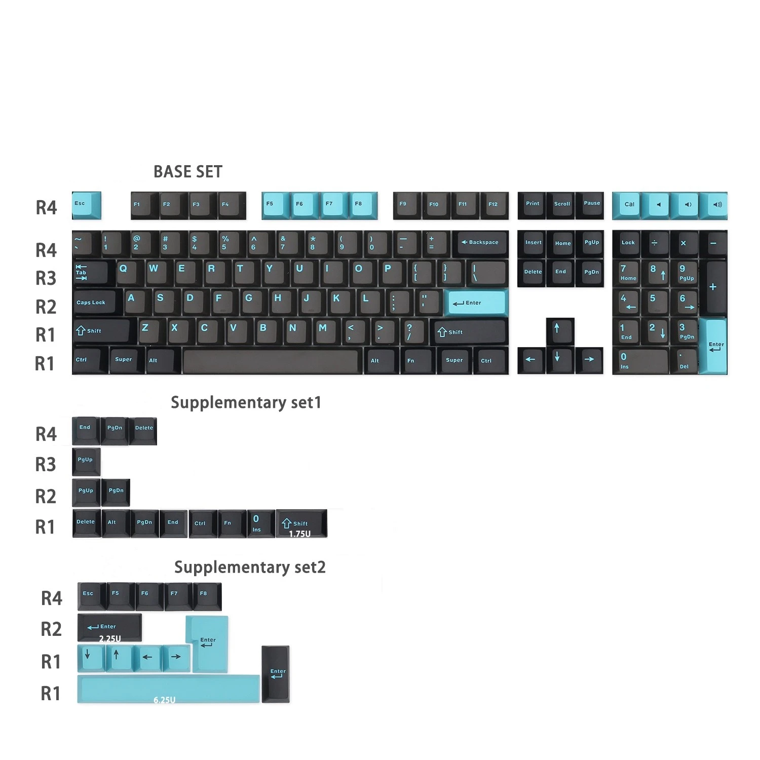 

135 Keys/set GMK Graphite Cyan Keycaps PBT Double Shot Key Caps Cherry Profile Keycap With ISO Enter For 61 64 68 84 87 104