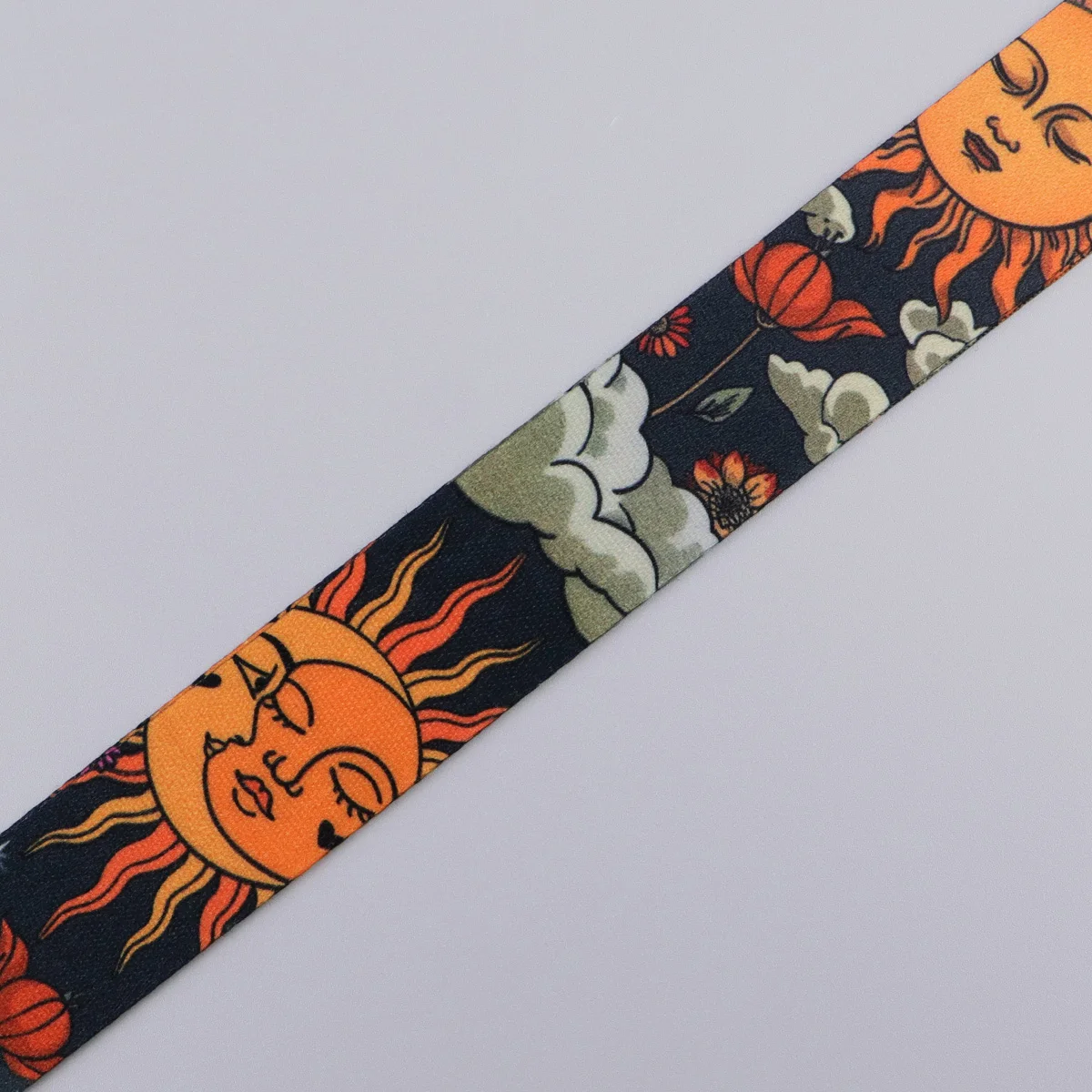 Sun Moon Face Lanyard Neck Strap Keychain Anime ID Card Cover Badge Holder Mobile Phone Hang Rope Keyring Accessories Gifts