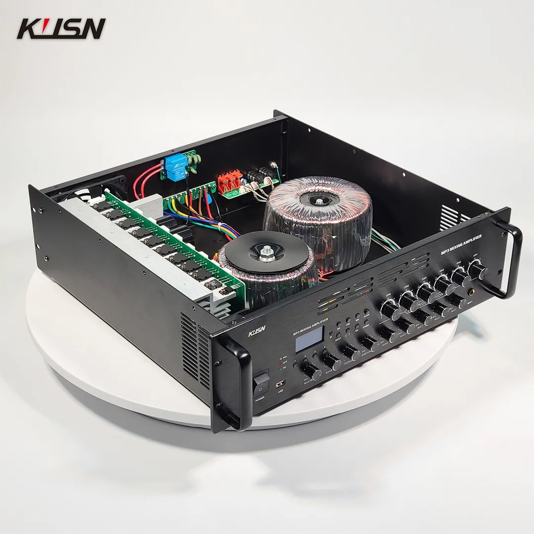 Powered Mixer Amplifier 1000 Watts Public Address System Professional Power 6 Zone 5 Channel Karaoke Amplifier Sound PA System