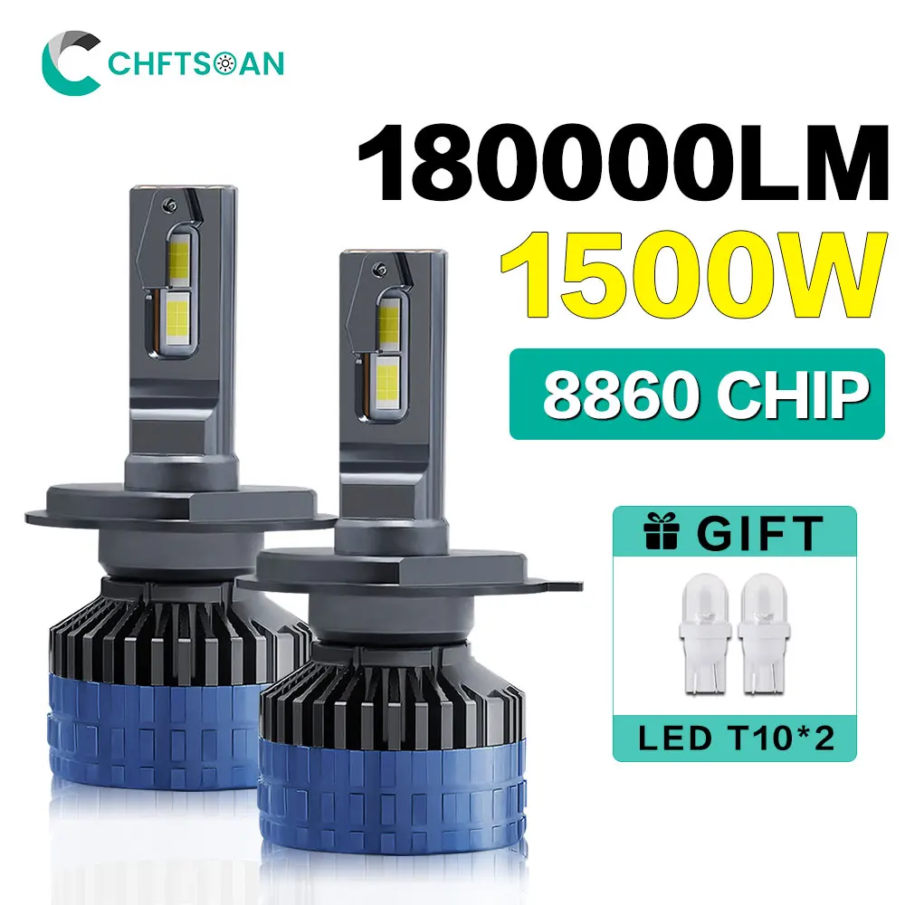 

Chftsoan H4 Headlight 1500W 180000LM Super Bright Headlamp Bulb H1 H7 H11 9005 9006 Canbus Headlight 6000K Auto Fog Light 32V