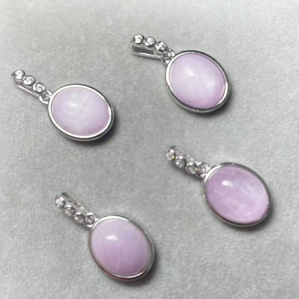 

Подвески из стерлингового серебра 925 пробы с натуральным кунцитом 8*10 мм для изготовления ожерелья и серег своими руками