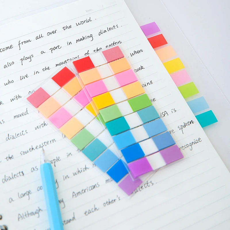 180sheets Fluorescence Label Memo Pad Index Mark Stickers Sticky Notes Bookmarks Memo Pad Notepad Stickers Stationery