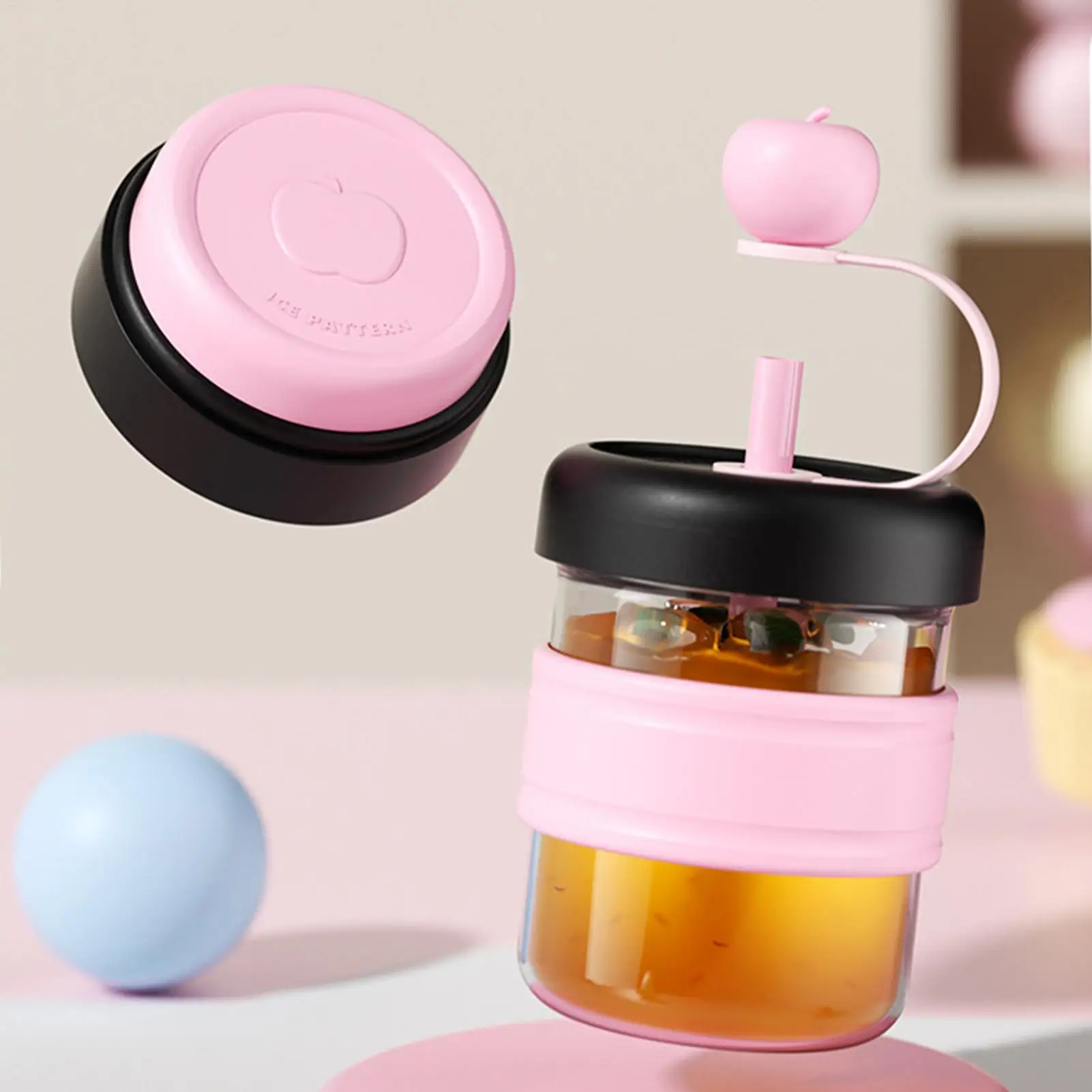 Vaso con bandeja para hielo, vaso a prueba de fugas, taza de café con bandeja para hielo para viajeros, oficinas, fiestas, camping, playa, picnic, viajes por carretera, junto a la piscina