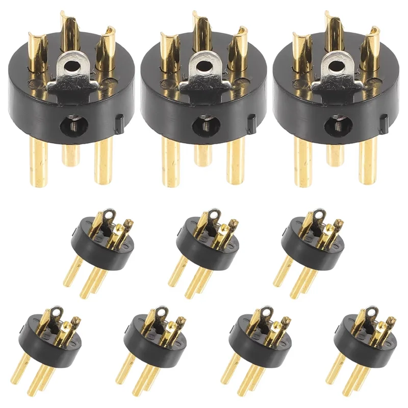 ABKQ-10Pcs 3 Pin Gold Plated Connector For Microphone KTV Audio Conversion Adapter Speaker Microphone Accessories