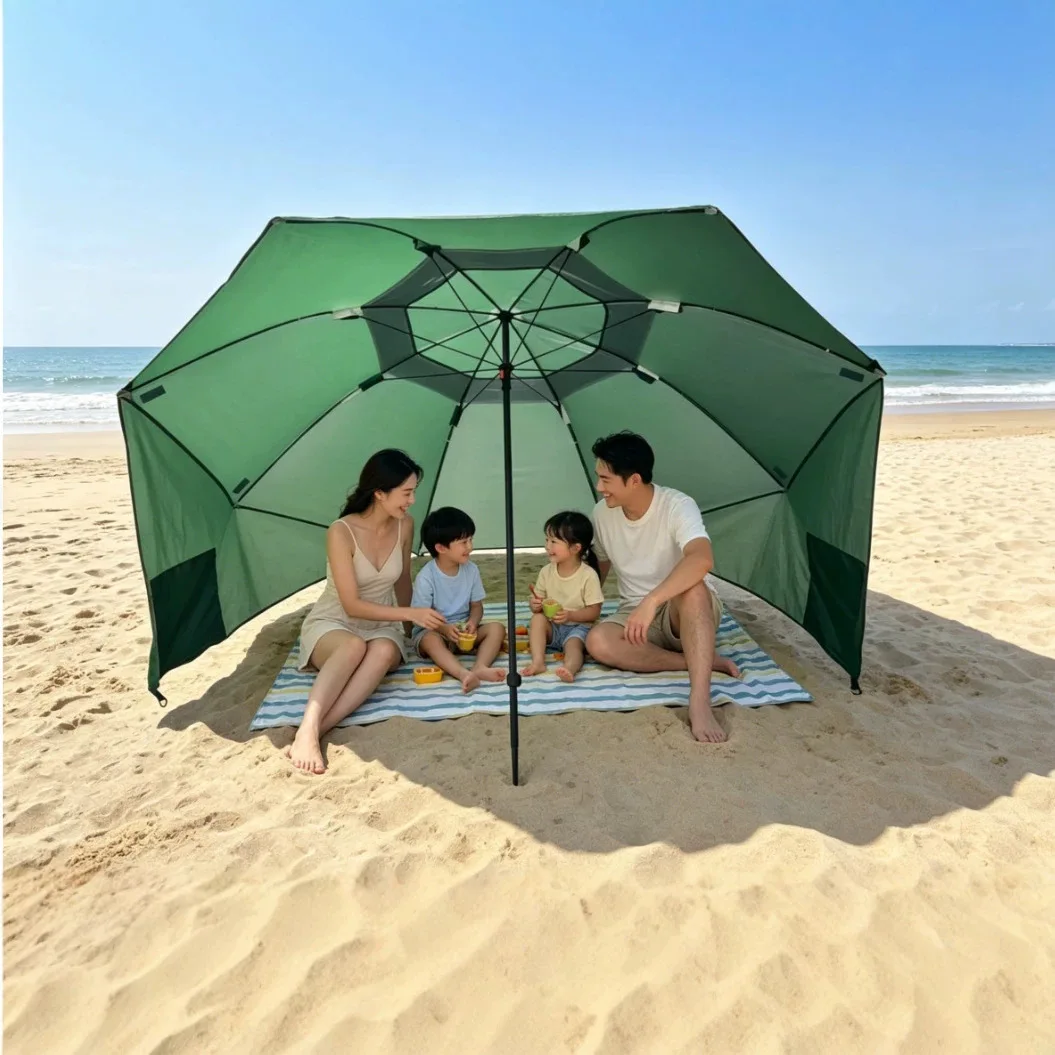 2.4 meters portable beach tent umbrella multi-functional canopy camping team canopy large parasol canopy