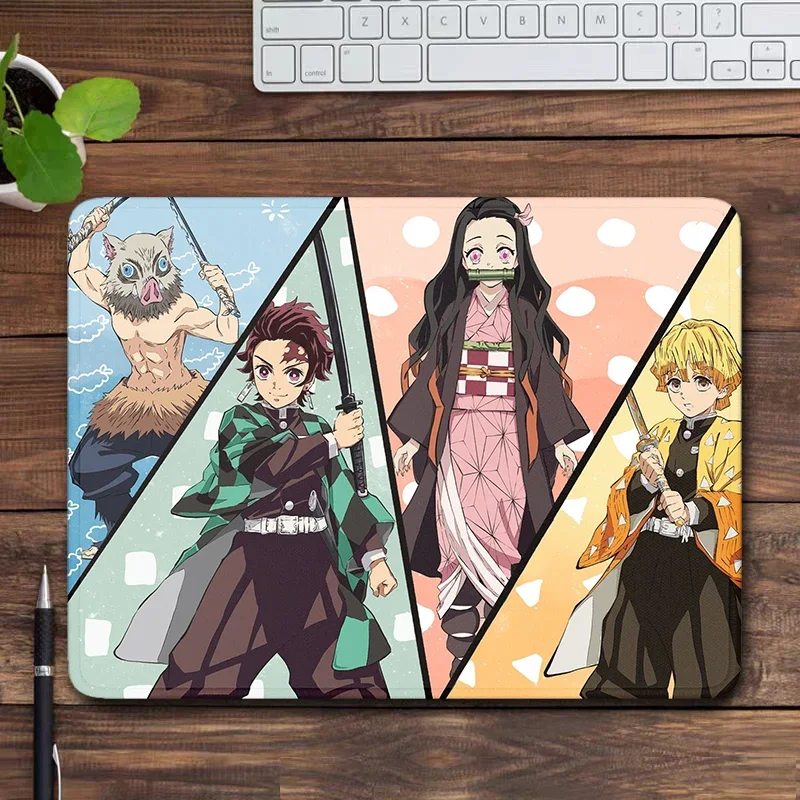 Gaming Mouse Mat Demon slayer Small Mouse Pad Anime Mousepad Laptop Computer Accessories Overlock Mini Desk Mat Custom Pads