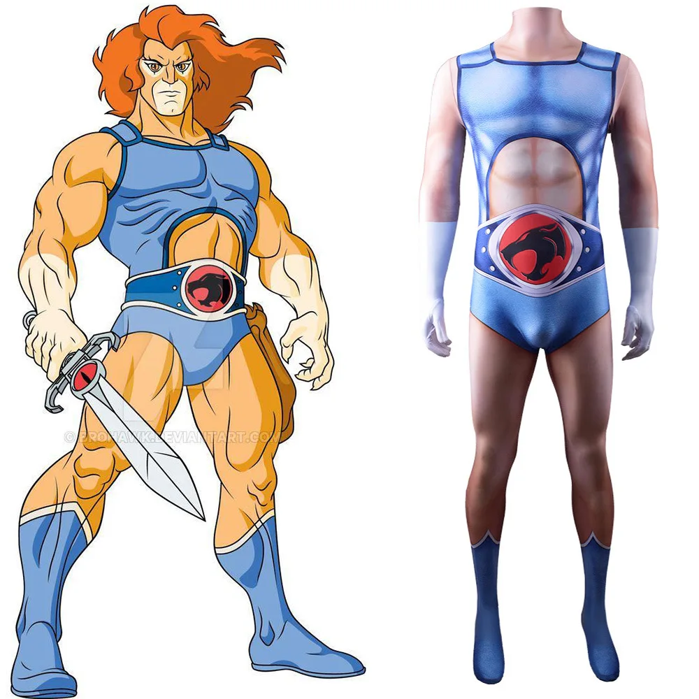 2022 Thundercats Man Costume Cosplay Spandex Halloween Costume Thundercats Superhero Zentai Suits Men Bodysuit Adult Kids