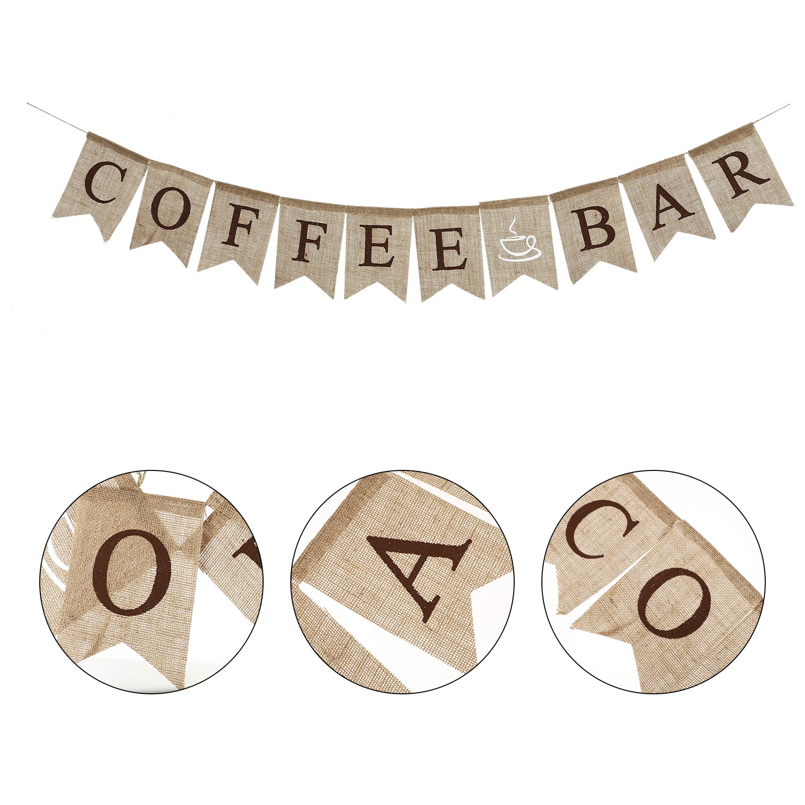 

Coffee Bar Swallowtail Linen Banner Rustic Party Decoration Photo Garland Coffee Bunting Gathering Supplies Photo Garland