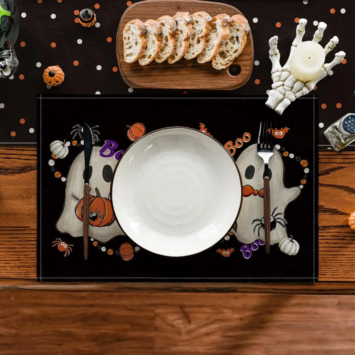 Witch Broom Halloween Placemats Set of 4-12 x 18 Inch