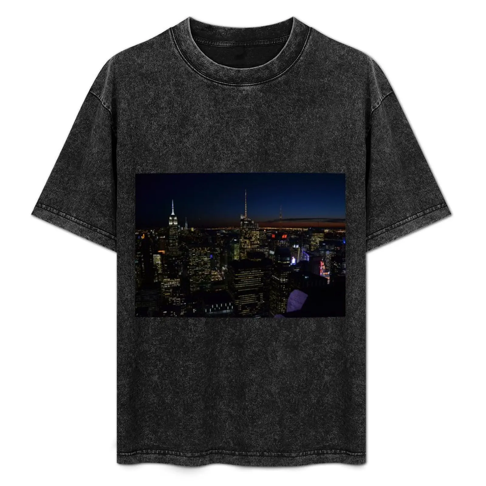 

NYC by night T-Shirt Fashion Print Casual Short Sleeve