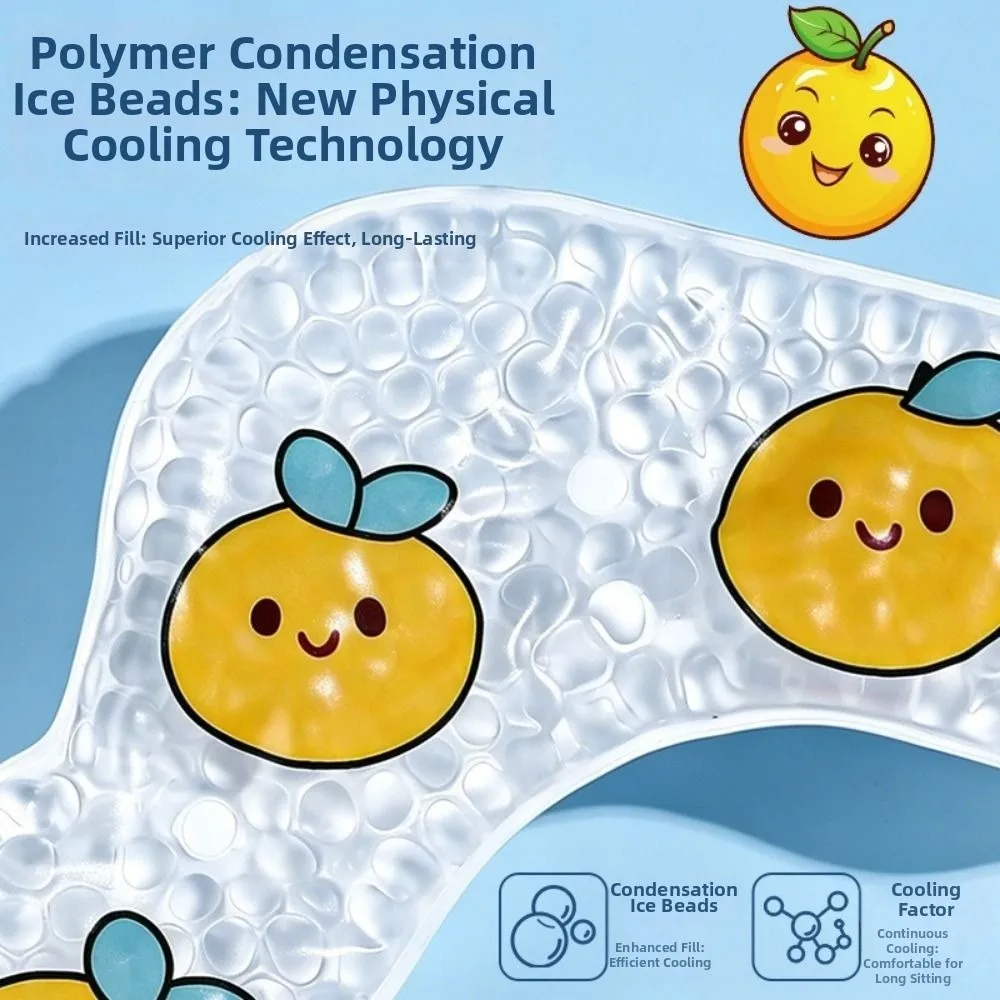 Condensed Ice Beads Cooling Toilet Mat Waterproof Cartoon Print Cooling Gel Toilet Seat Cover Easy-to-Clean Reusable