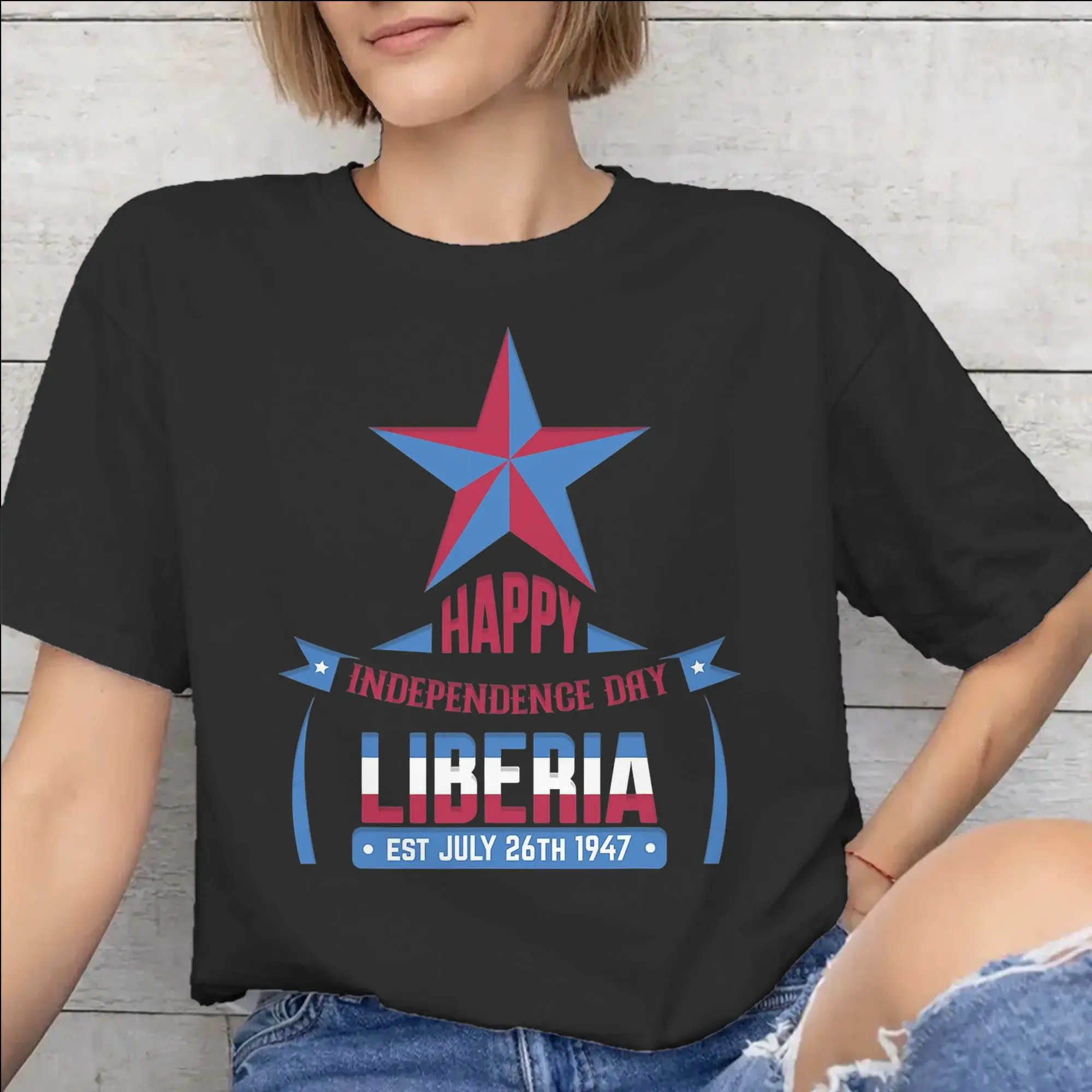 Men Women Liberia Independence Day Shirt 100% Cotton New Arrival T-Shirt  Top Clothing
