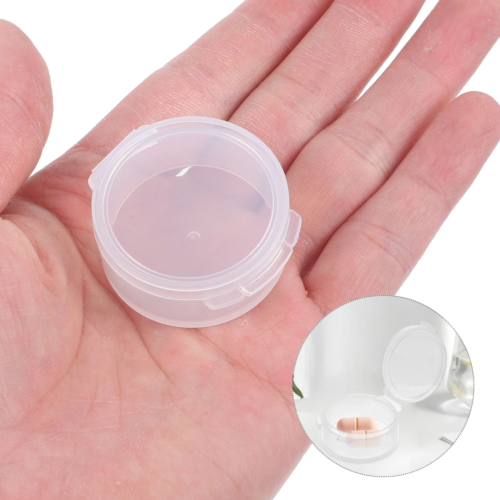 

10pcs Round Transparent Pp Earplug Storage Container With Cover For Jewelry Cosmetics Accessories Food-Safe Scratch-Resistant