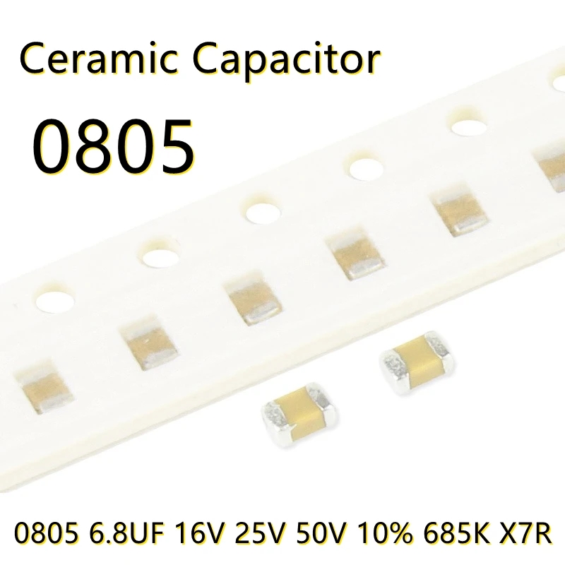 

10pcs SMD 0805 6.8UF 16V 25V 50V 10% 685K X7R Ceramic Capacitors Chip IC 2012