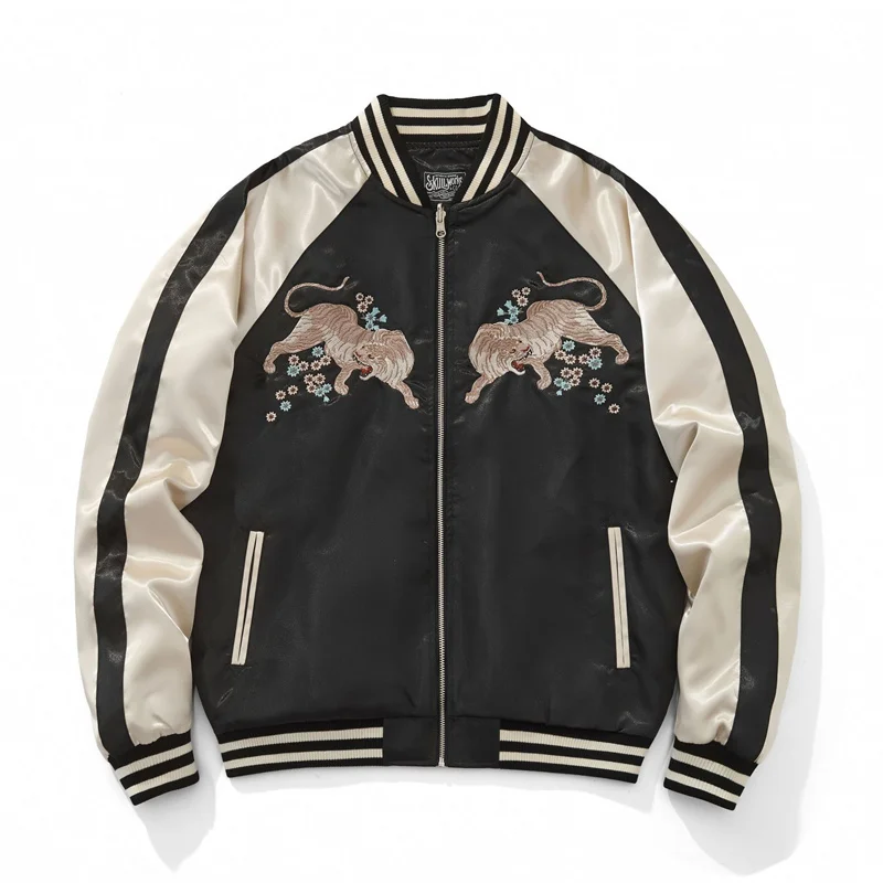 Heavy Embroidery Baseball Jackets For Man Tiger Floral Harajuku Autumn High Quality Comfortable Fit Trendy Chamarras Para Hombre