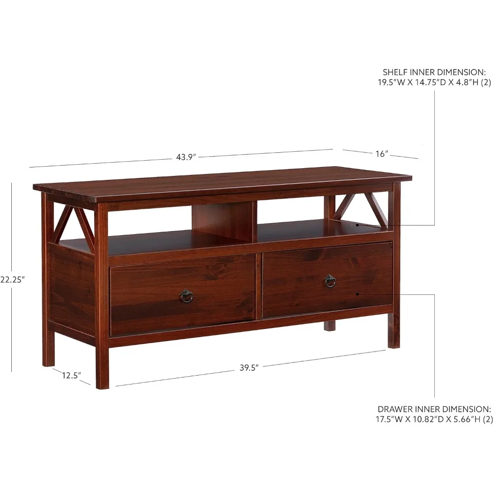 Home Dcor Linon Home Decor, Antique Tobacco Titian TV Stand, 44.02