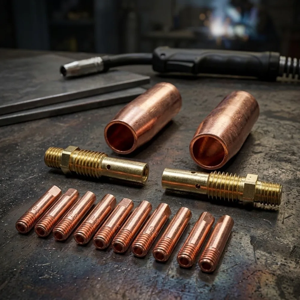 Copper for mig Welding Welding for torch Consumable Gas Diffuer Nozzle Link for m3 0.6mm-1.2mm for mig Welding for mig Welding