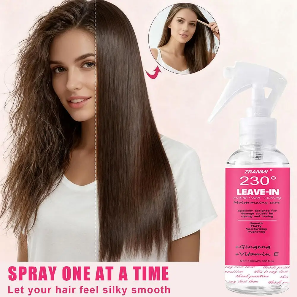 

230° Ginseng, Coconut Oil, And Castor Oil Leave-in Hair Spray - Instant Smoothing Formula Suitable For All Hair Types