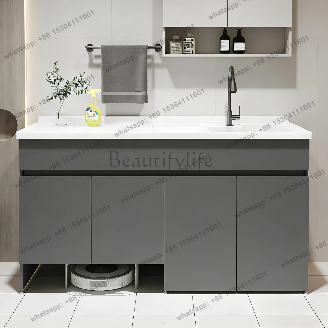Honeycomb Aluminum Balcony Washing Machine Integrated Basin Cabinet Combined Bathroom Toilet Washbasin