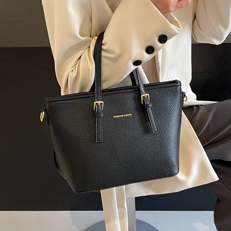 New Versatile Commuting Top-Handle Bags Pu Zipper Shoulder Bags for Women 2024 Fashion Soft Free Shipping Bolsas Femininas