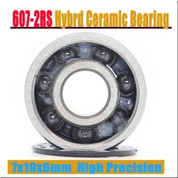 607-2RS Hybrid Ceramic Bearing 7*19*6 mm ABEC-1 ( 2 PC) Industry Motor Spindle 607HC Hybrids Si3N4 Ball Bearings 3NC 607RS