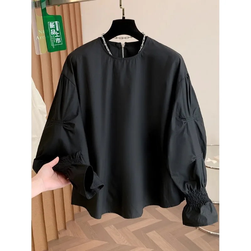 

Женская футболка больших размеров, модная, универсальная, базовая, для весны и осени, новинка, удобная, дышащая, с длинным рукавом...