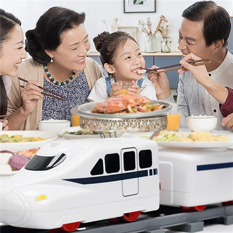 

ABWE-5X Sushi Train Rotary Sushi Toy Track Conveyor Belt Rotating Table Kid Food Train Set DIY Sushi Making Family Sushi B