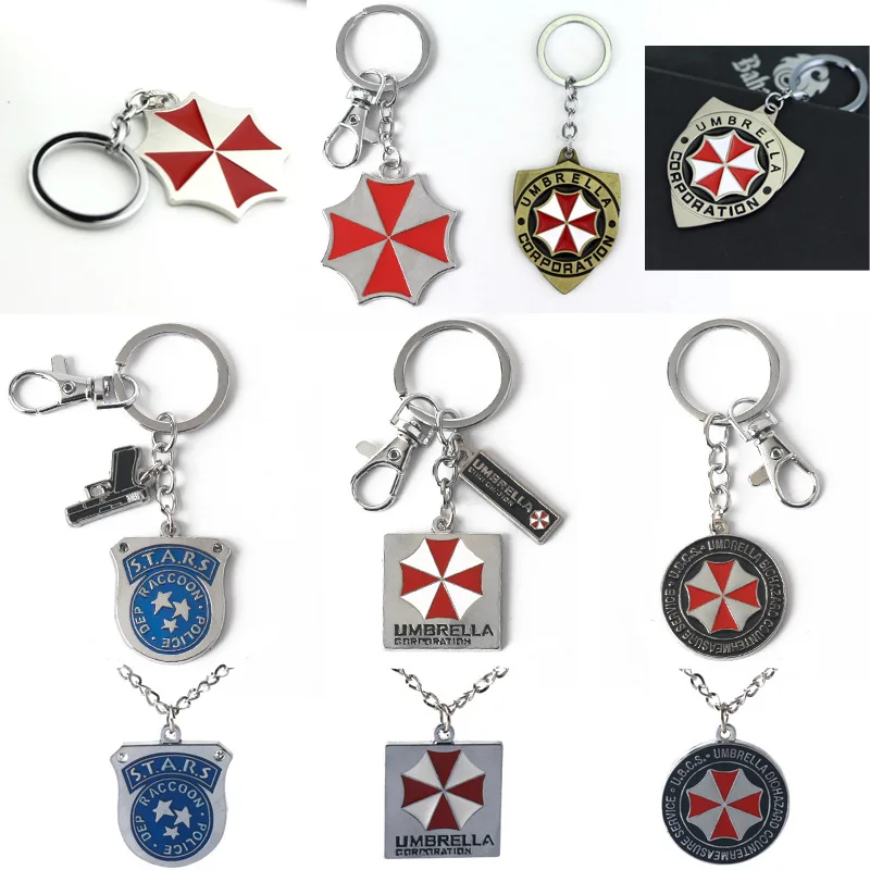 Residents Evils Key Chain Adornment Gifts Car Keychain Toy Umbrella Corporation Sublimation Blank Keyring Edc Fashion Keychains