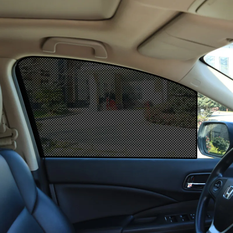 2PCS Car Side Window Screen Mesh Sun Shade Cover Windshield Sunshade Visor Static Films Stickers Sun Shade UV Rays