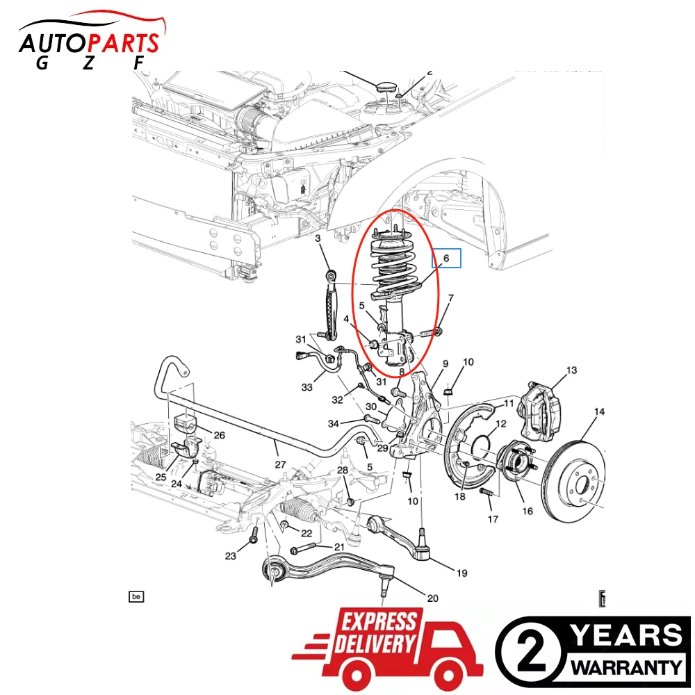 

Pair Front or Rear Left+Right Shock Absorber Assys for Cadillac CTS without Electric 2014-20 84622733 84622734 84636403 84636404