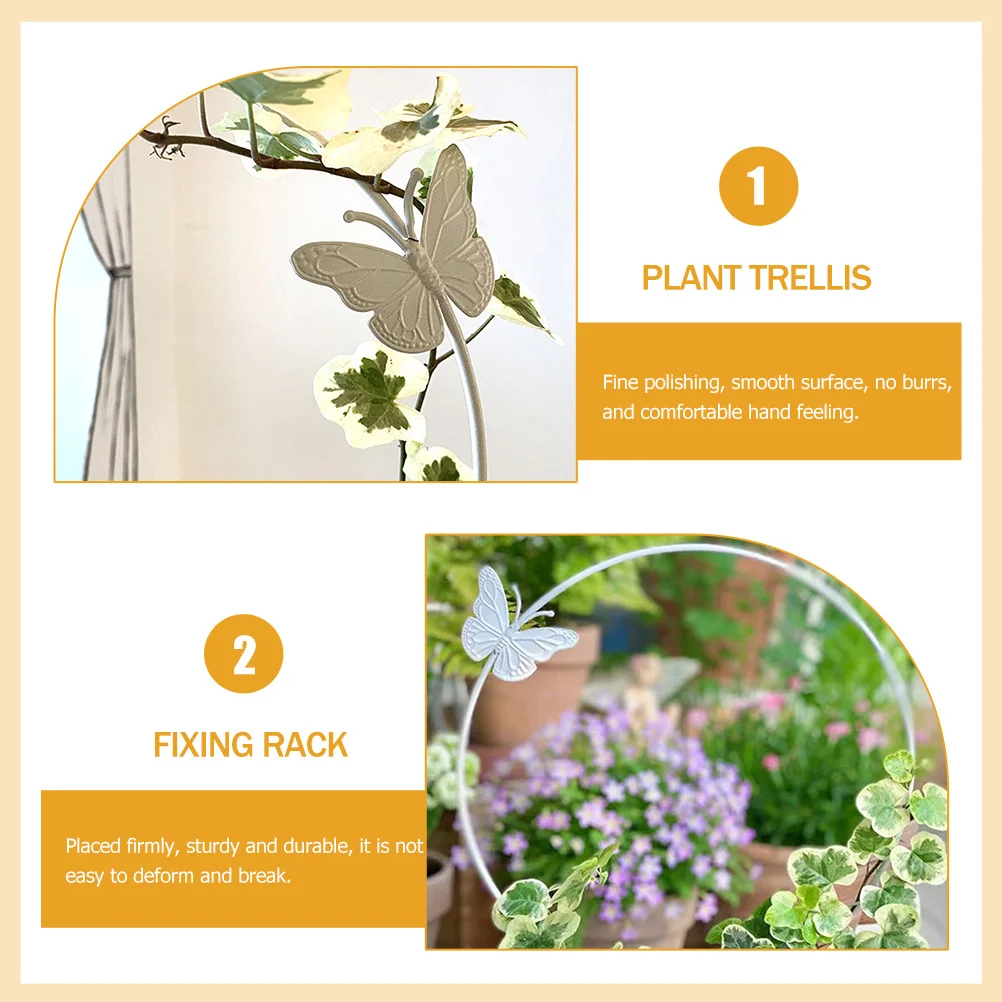 

Indoor Plant Trellis Flower Pot Holder Small Round Circle Trellis Fixing Rack Durable Smooth Surface Comfortable Hand Feeling