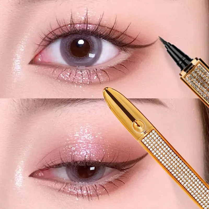 Ciglia autoadesive magiche Eyeliner a lunga durata senza colla ciglia Non fiorite ad asciugatura rapida attaccare la matita per Eyeliner 6 colori