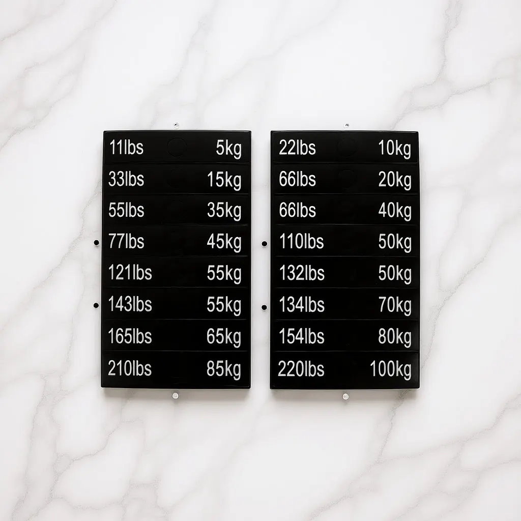 

Weight Sticker Labels for Gym Equipment Compatible with Dumbbells Barbells Weight Plates Clear Marking Tracking Progress Fitness
