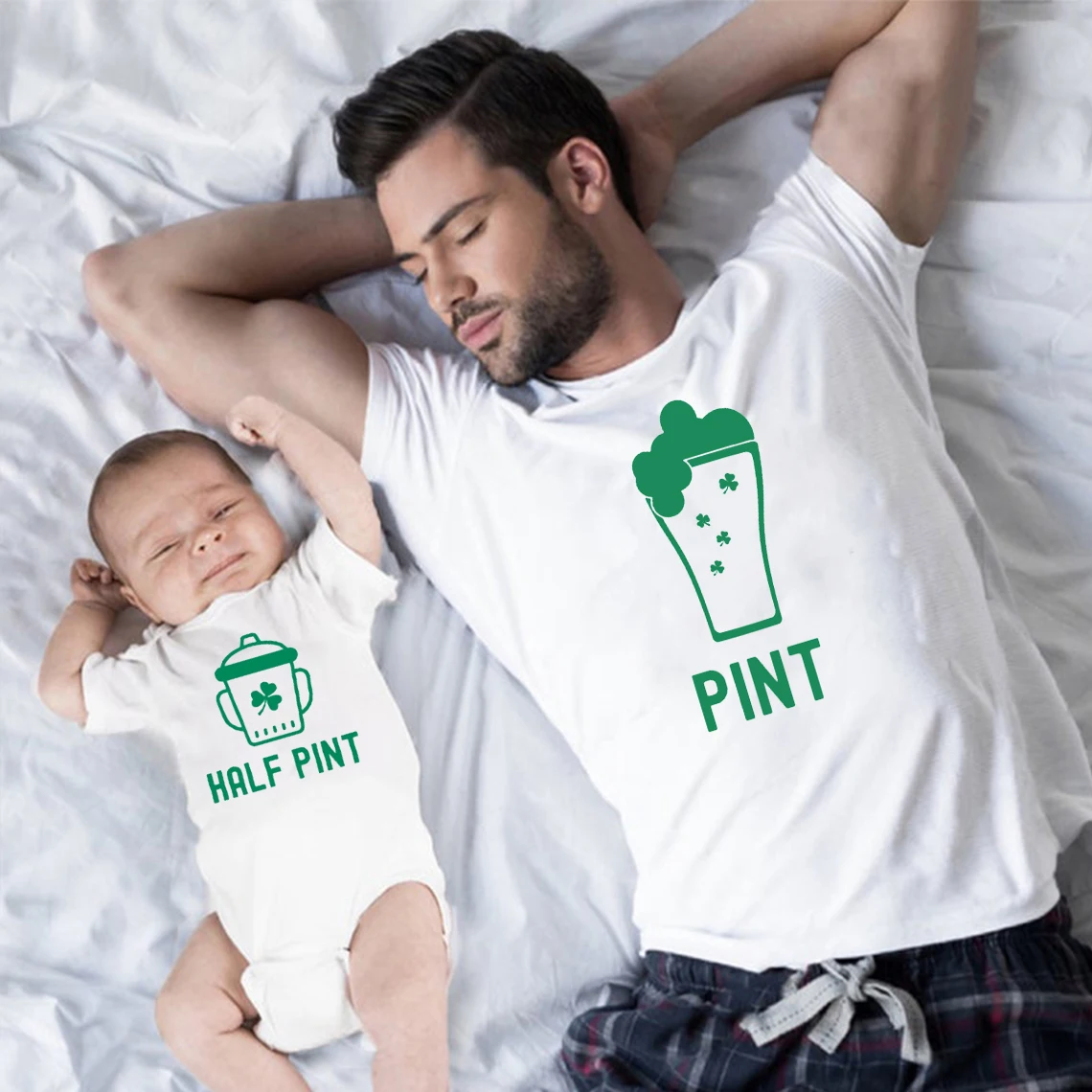 

St Patricks Kid and Dad Shirts St Pattys Day Baby Tee Matching Outfits Father Son TShirts Daddy and Me T-Shirts