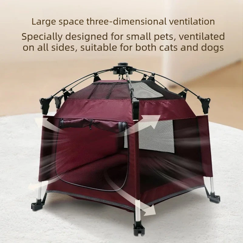 Foldable Pet Tent Outdoor Breathable Pet House Fence Dog Cat Tent Portable Small Dog Cages Cat Fences Suitable for All Seasons view 2