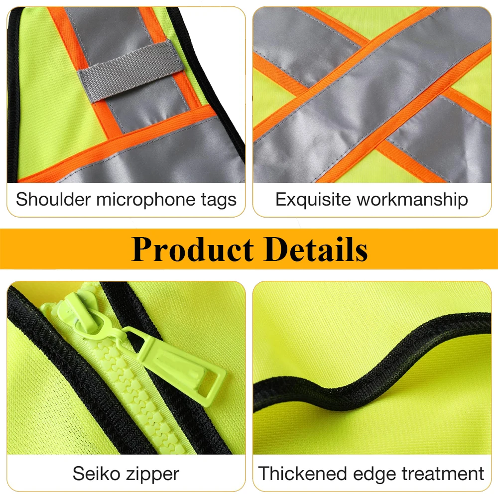 Hi Vis Workwear Working Clothes Custom Logo Construction Road Building Work Vest Uniforms Meets ANSI/ISEA Standards