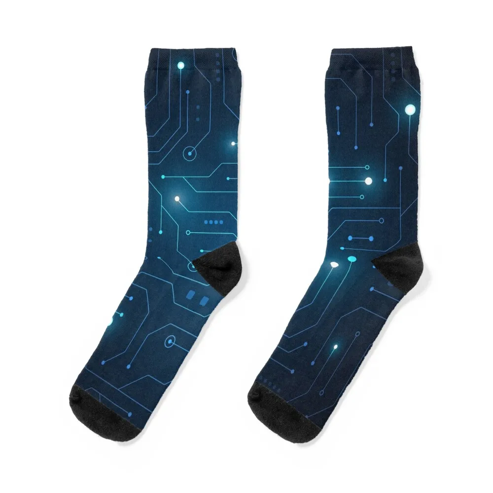 Amazing Neon Circuit Board Socks aesthetic anti-slip cute christmas gifts Socks For Women Men's