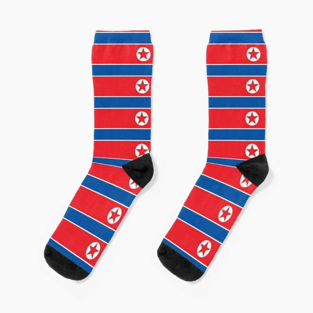 

North Korean Flag, DPRK Socks Thermal man winter shoes christmass gift soccer anti-slip Men's Socks Luxury Women's