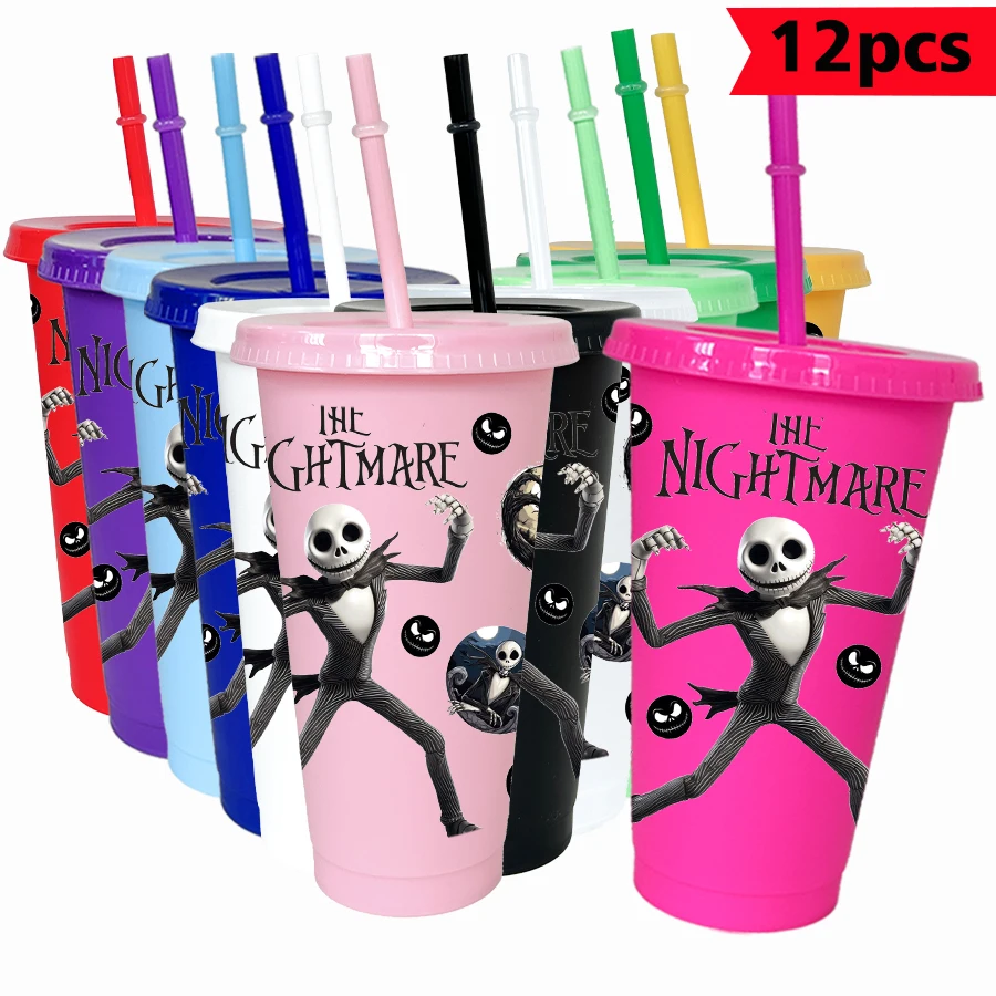 

12PCS/pack Disney, Skull, Devil 26oz multi-color plastic water cup party drink set birthday/back to school gift