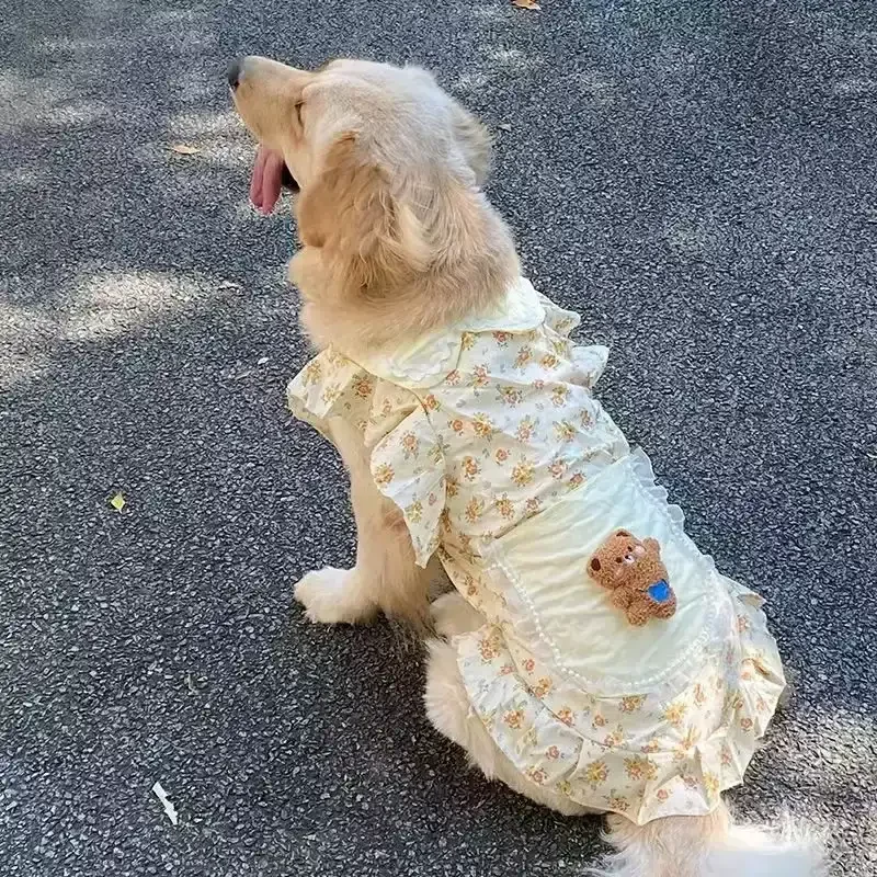 Pet Dog Clothes, Medium-sized, Large Dog, Super Cute Floral Patterns